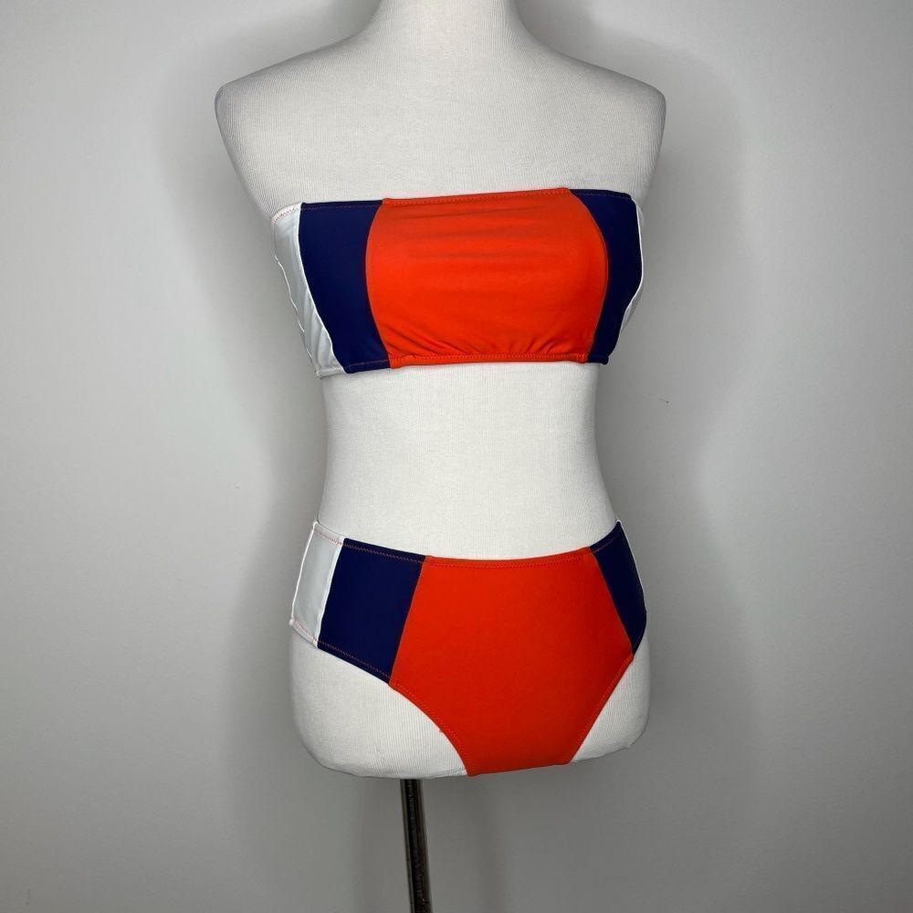 Cupshe- Red, Blue, White Strapless Bikini
